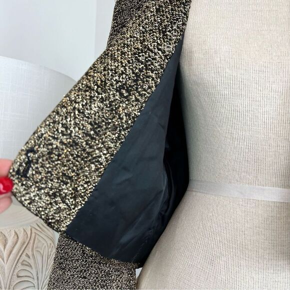 MANI VINTAGE Glamorous Black & Gold Blazer Jacket Set size 40/6 (145) - Picture 7 of 16